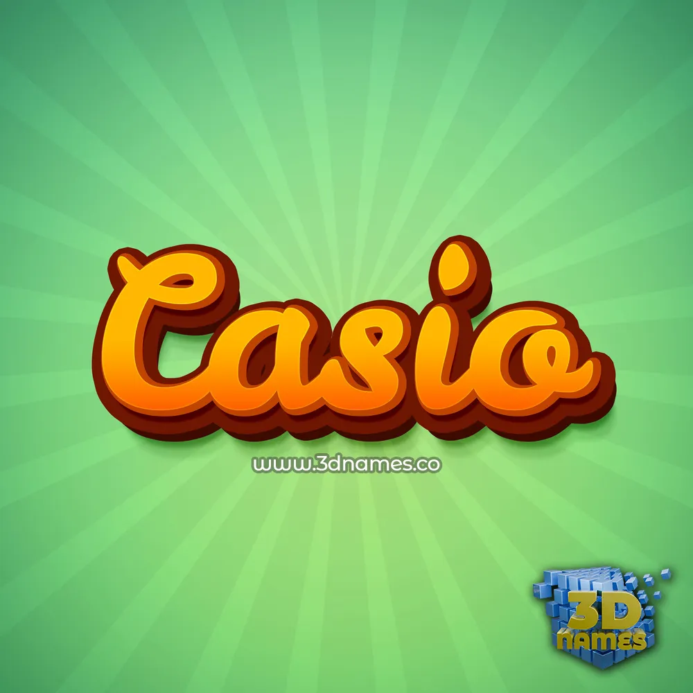 casio in Green Rays style - 3D name wallpaper