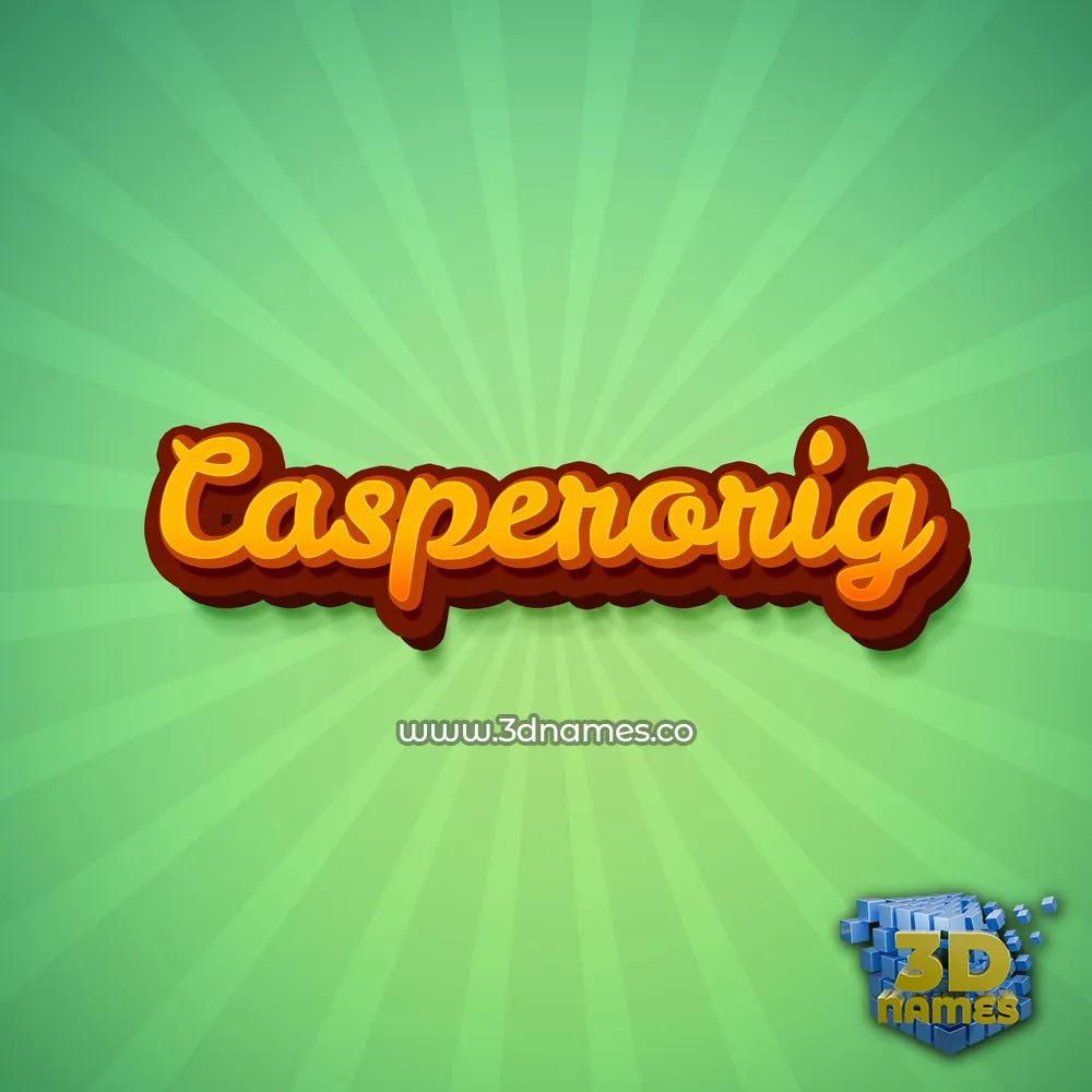 casperorig in Green Rays style - 3D name wallpaper