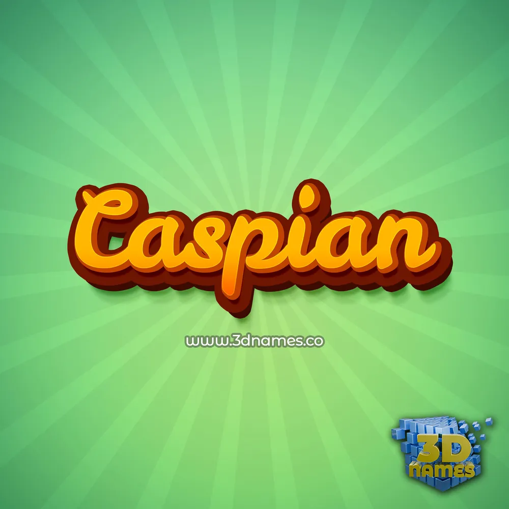 caspian in Green Rays style - 3D name wallpaper
