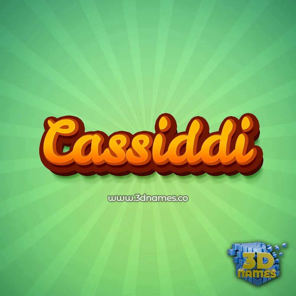 cassiddi in Green Rays style - 3D name wallpaper