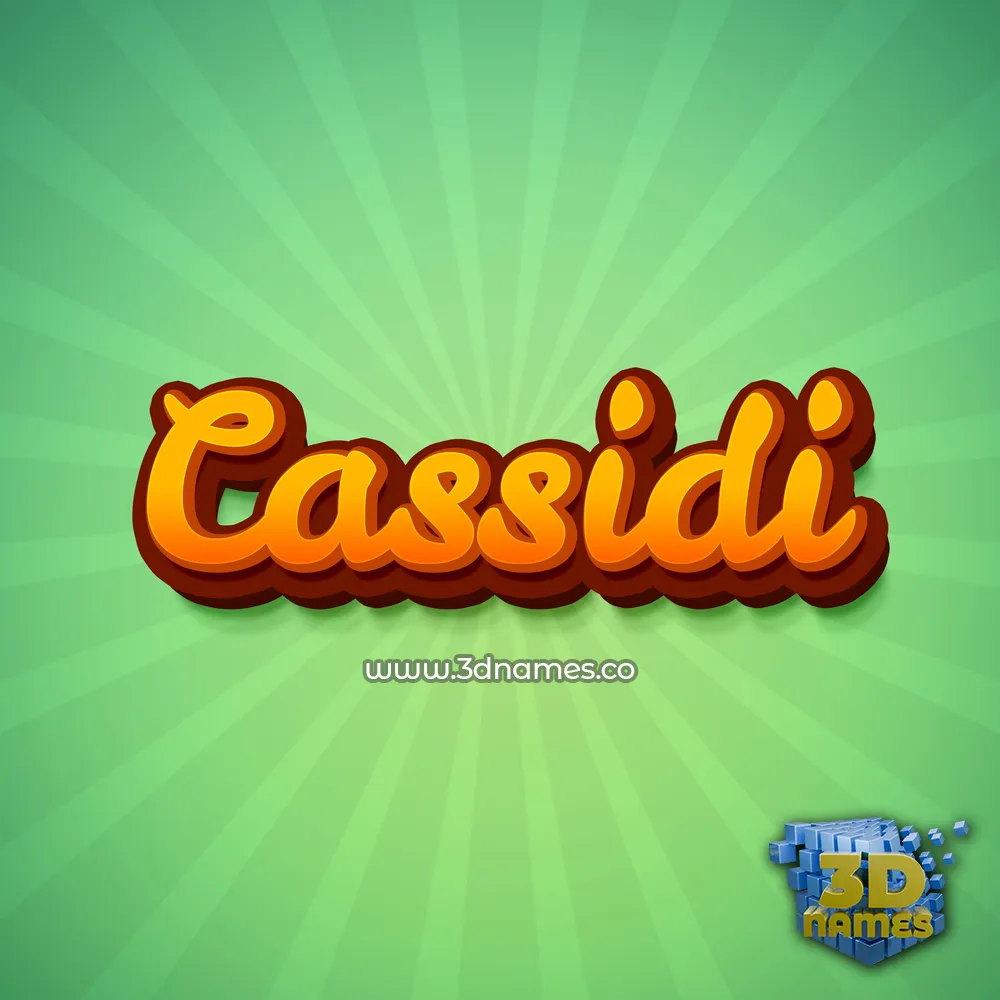 cassidi in Green Rays style - 3D name wallpaper