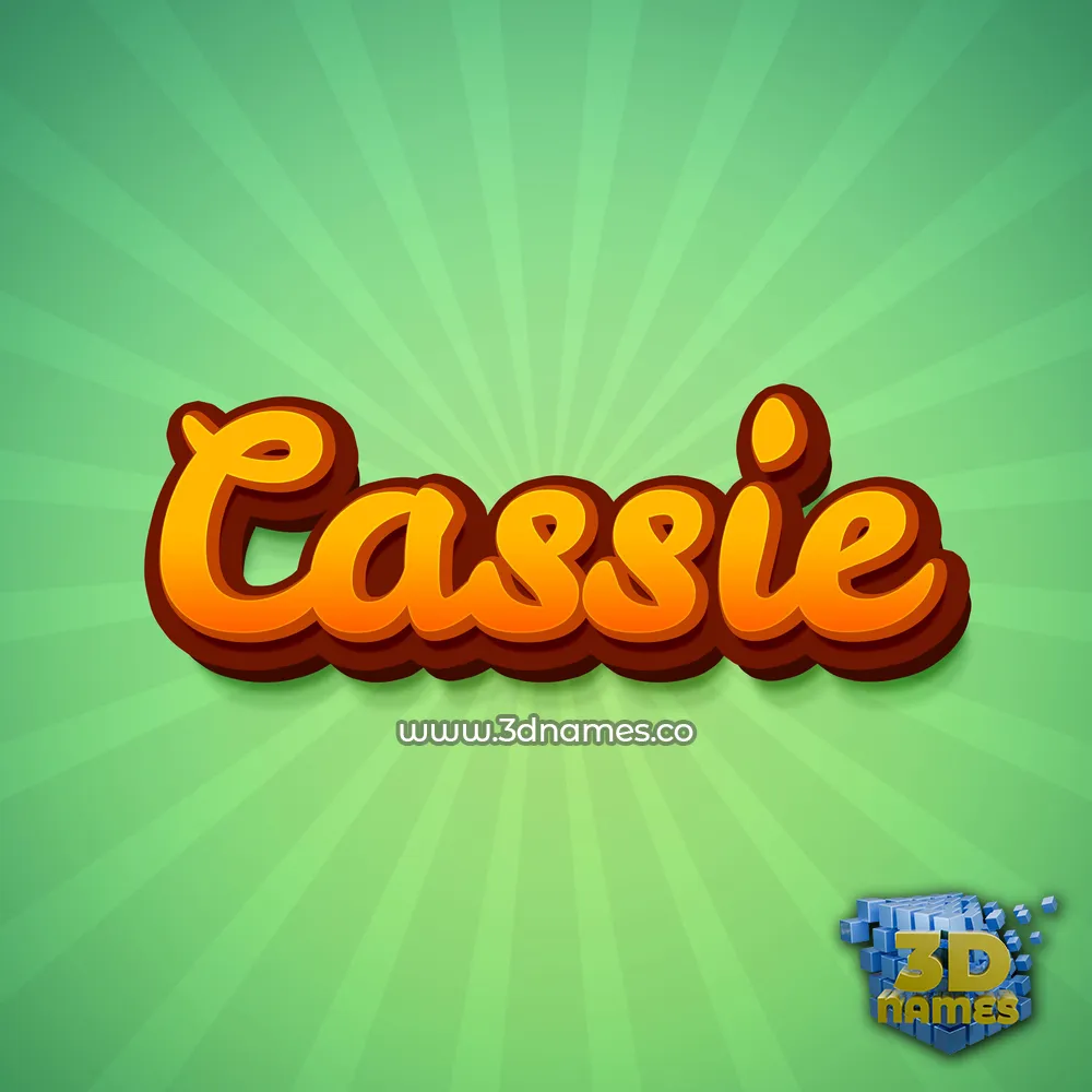 cassie in Green Rays style - 3D name wallpaper