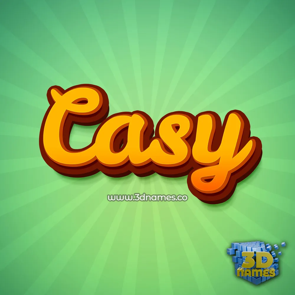 casy in Green Rays style - 3D name wallpaper
