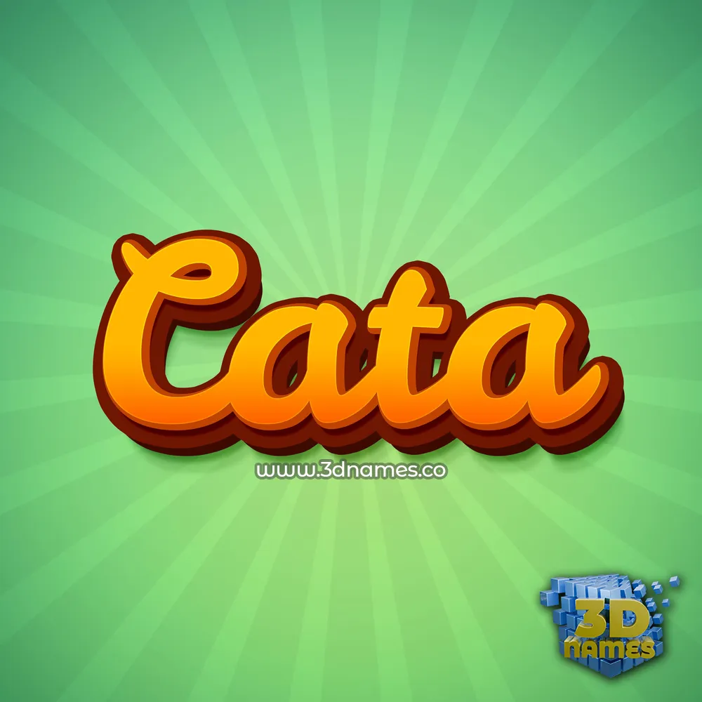cata in Green Rays style - 3D name wallpaper