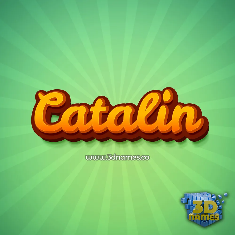catalin in Green Rays style - 3D name wallpaper