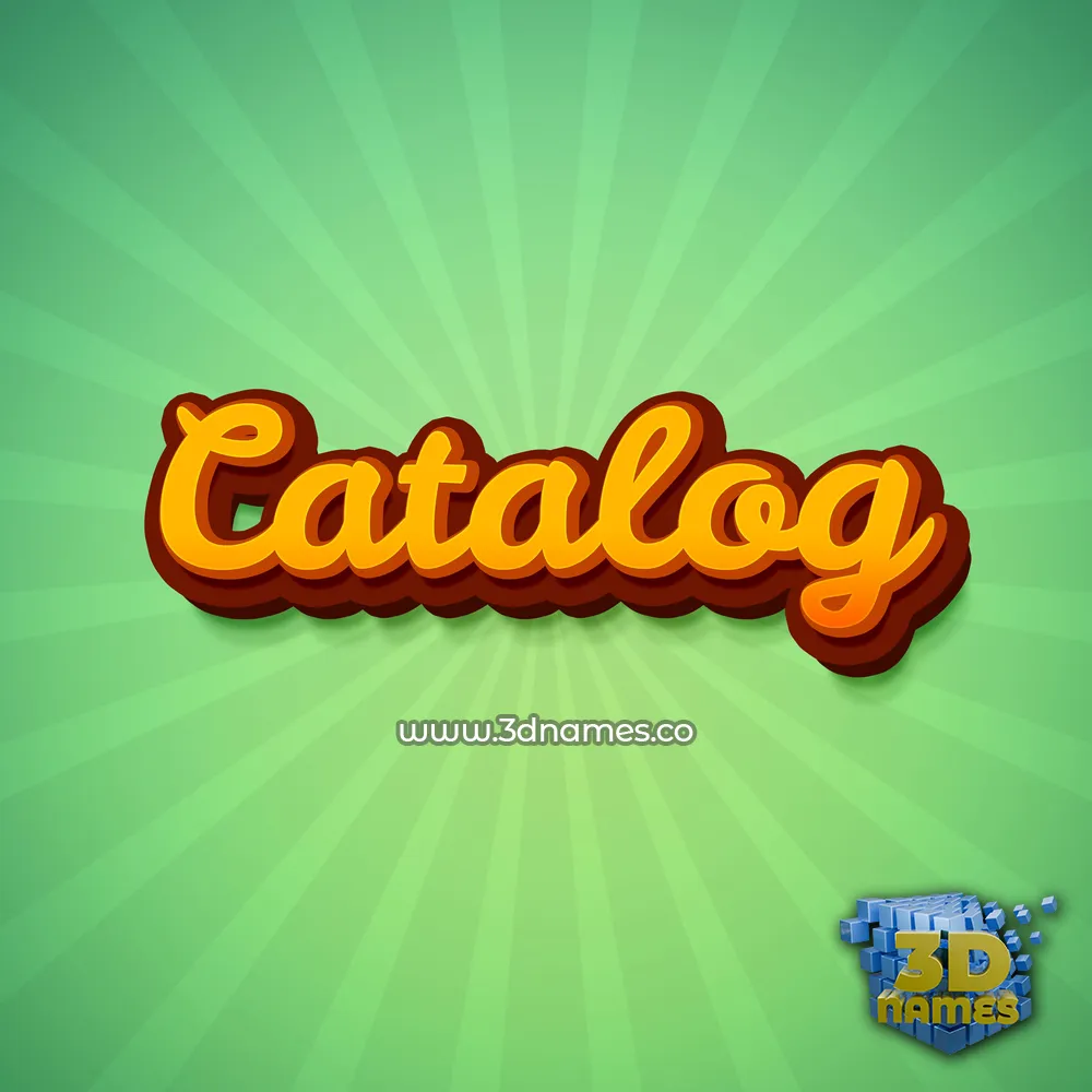 catalog in Green Rays style - 3D name wallpaper