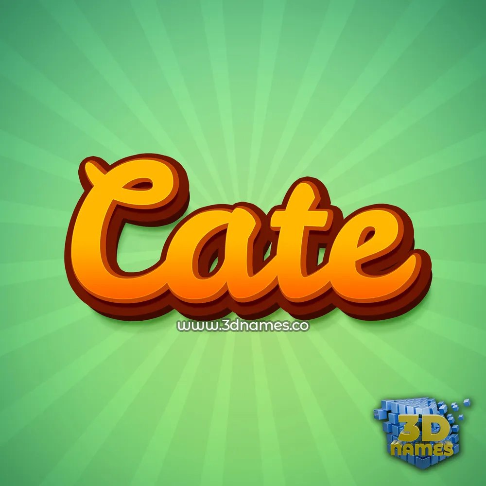 cate in Green Rays style - 3D name wallpaper