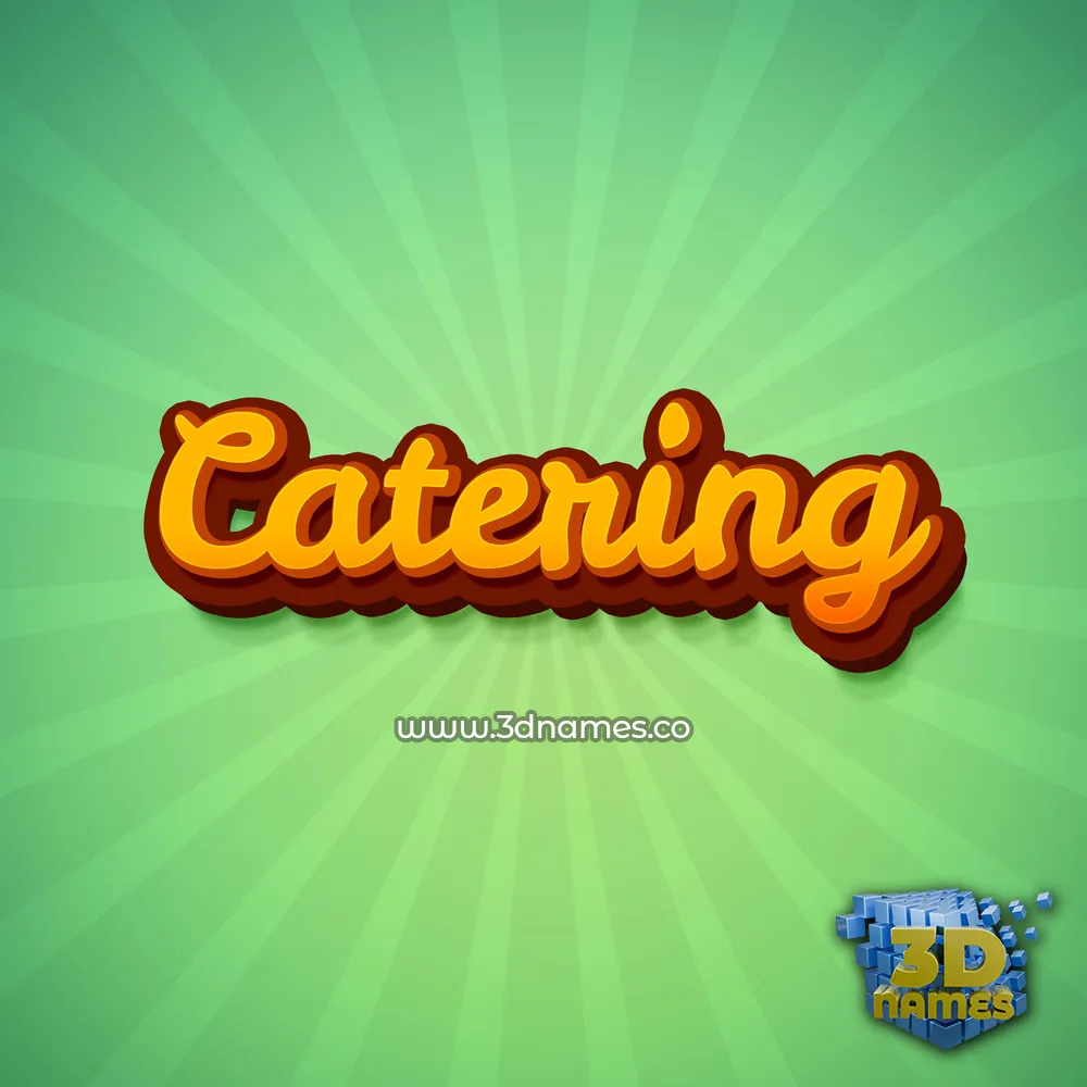 catering in Green Rays style - 3D name wallpaper