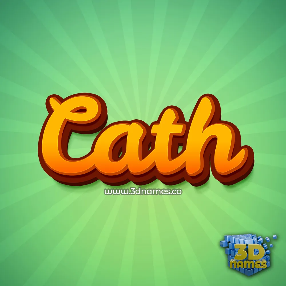 cath in Green Rays style - 3D name wallpaper