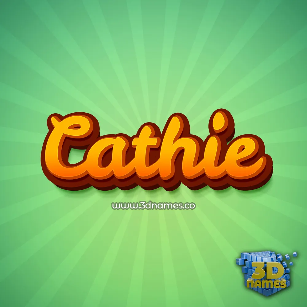 cathie in Green Rays style - 3D name wallpaper