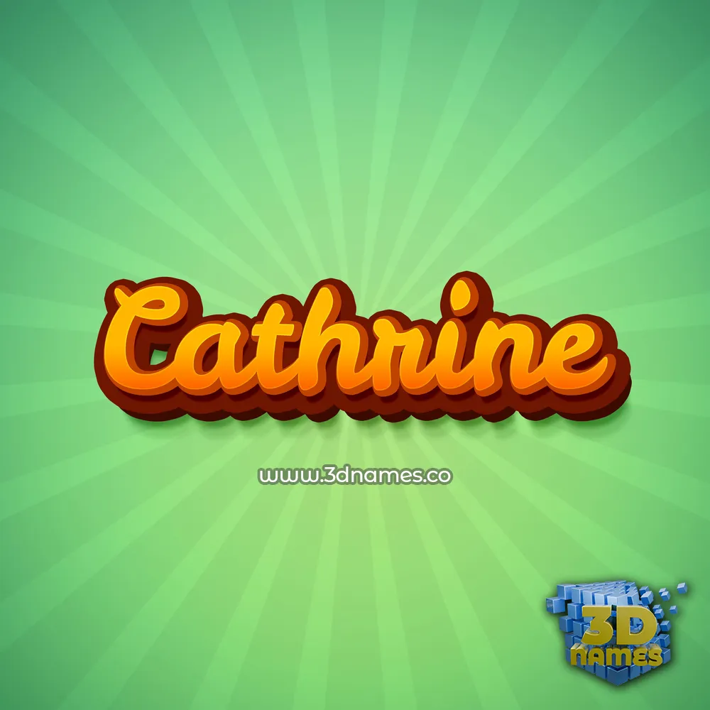 cathrine in Green Rays style - 3D name wallpaper
