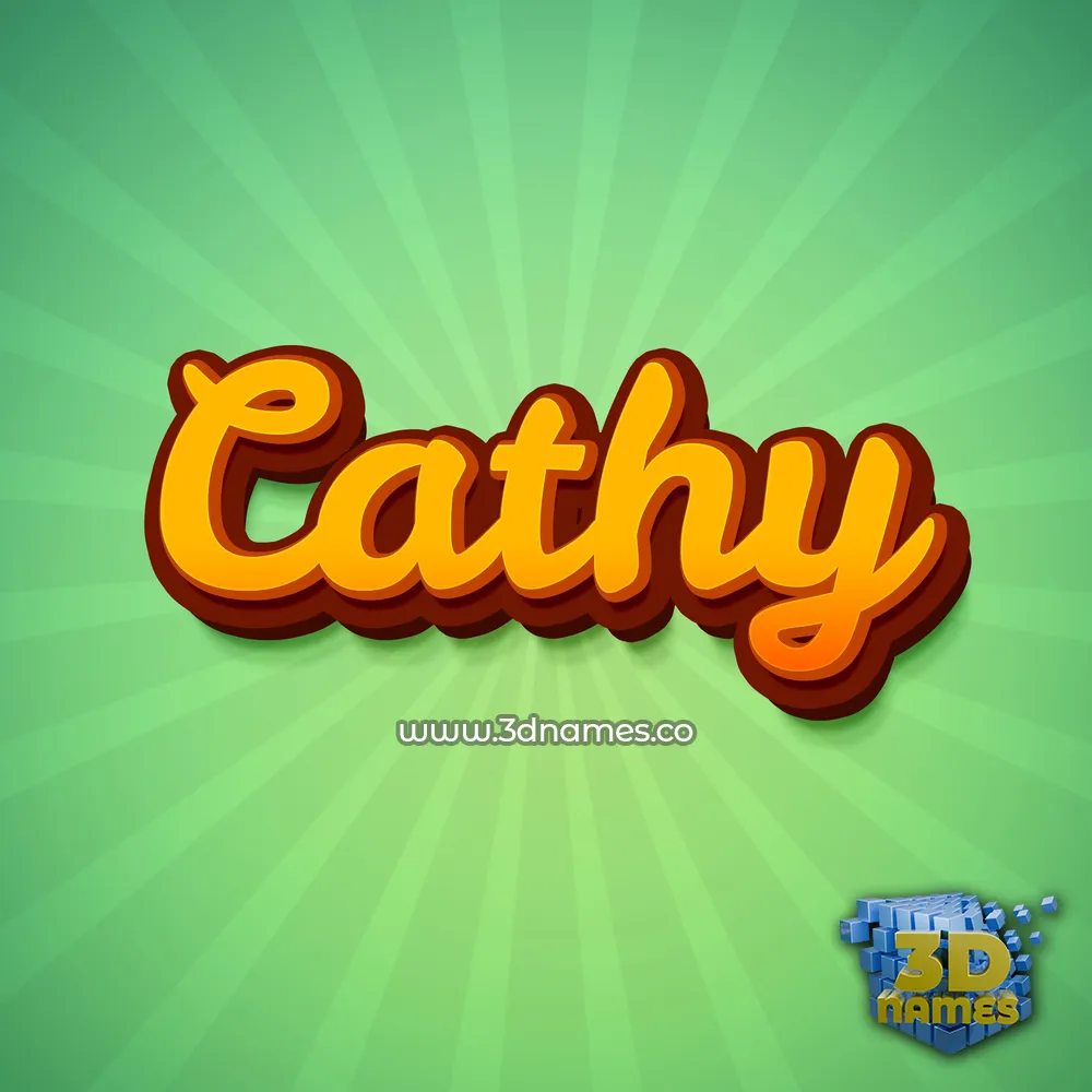 cathy in Green Rays style - 3D name wallpaper