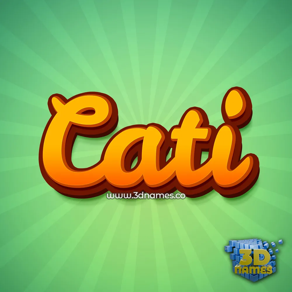 cati in Green Rays style - 3D name wallpaper