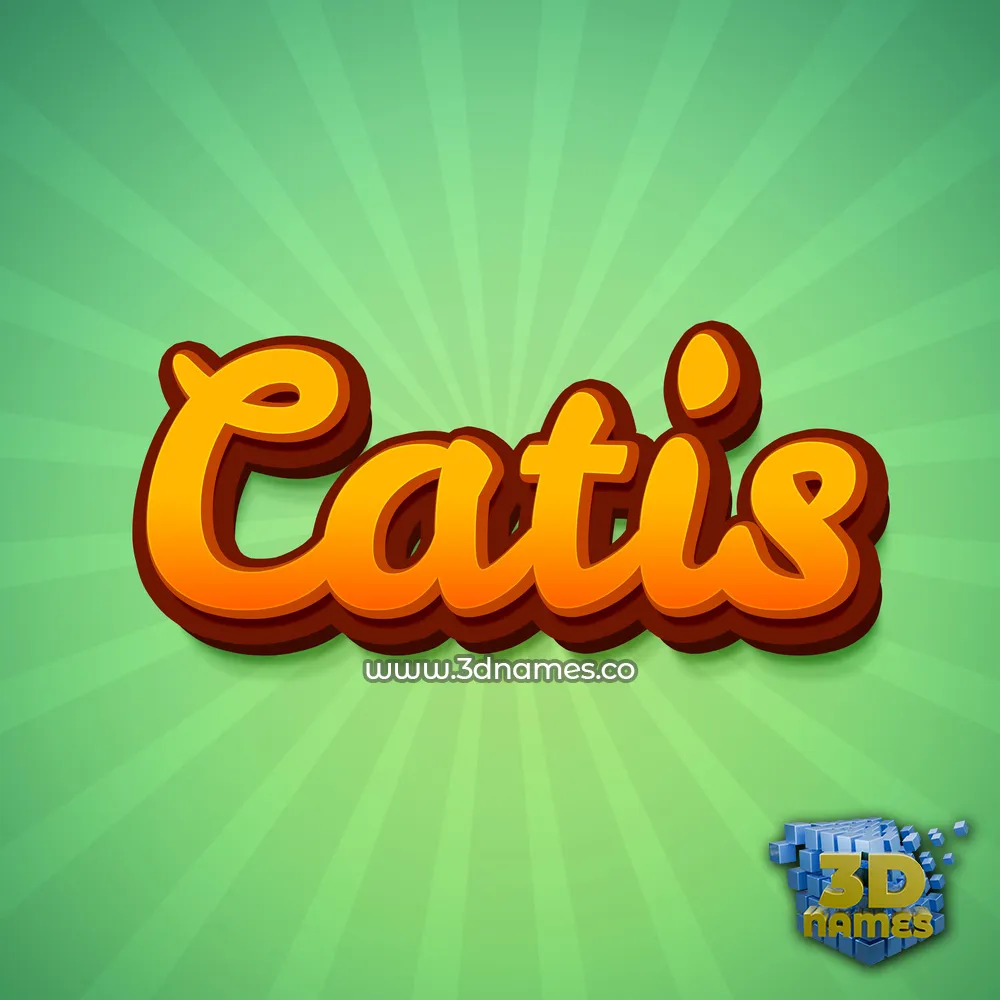 catis in Green Rays style - 3D name wallpaper