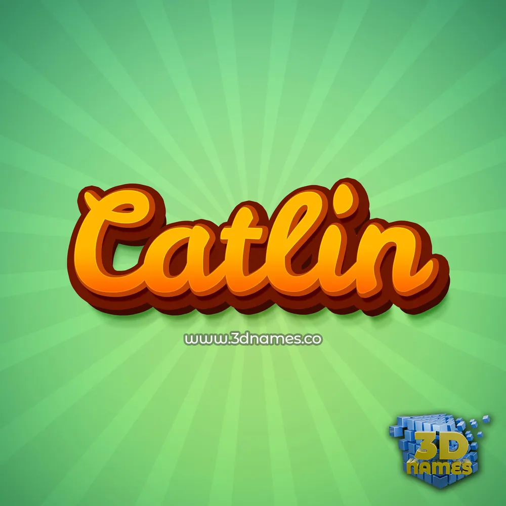 catlin in Green Rays style - 3D name wallpaper