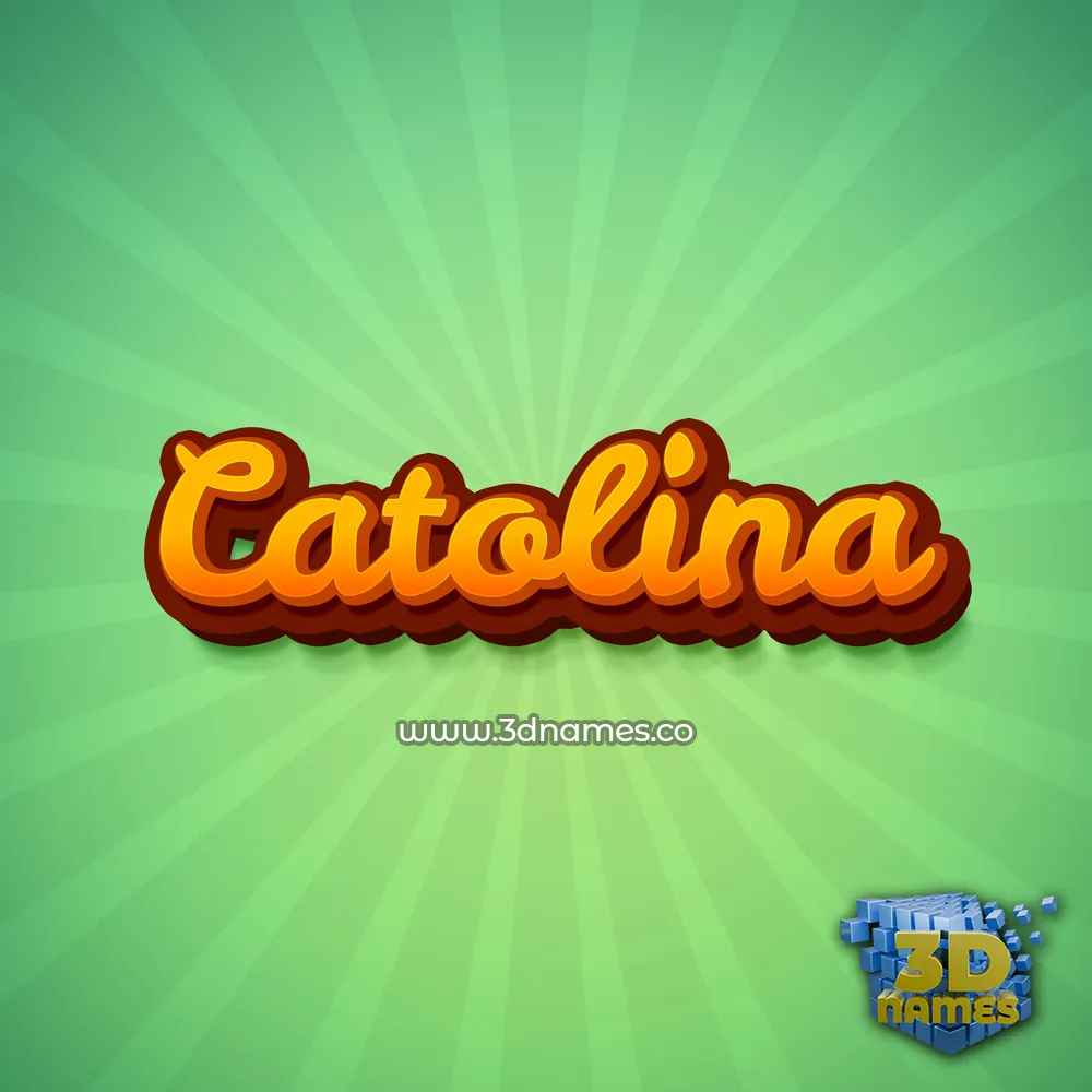 catolina in Green Rays style - 3D name wallpaper
