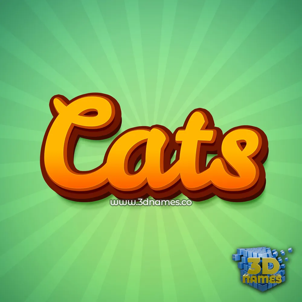 cats in Green Rays style - 3D name wallpaper