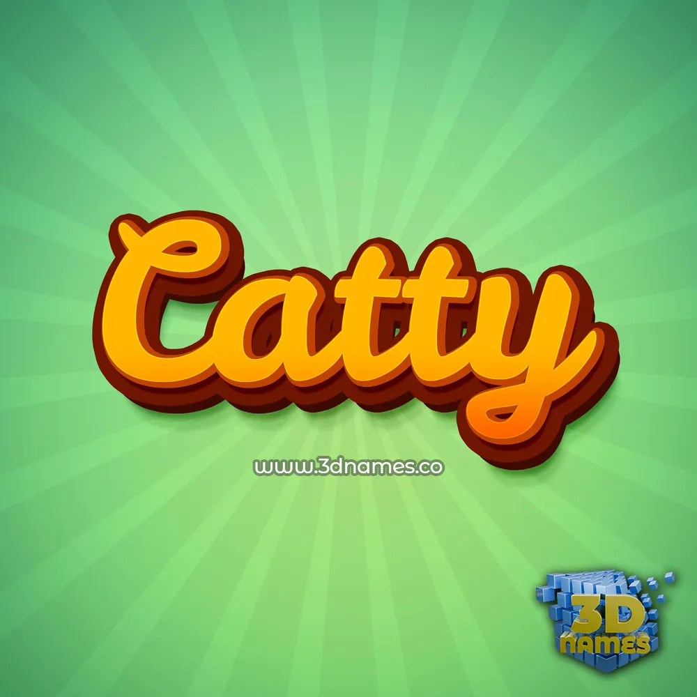 catty in Green Rays style - 3D name wallpaper