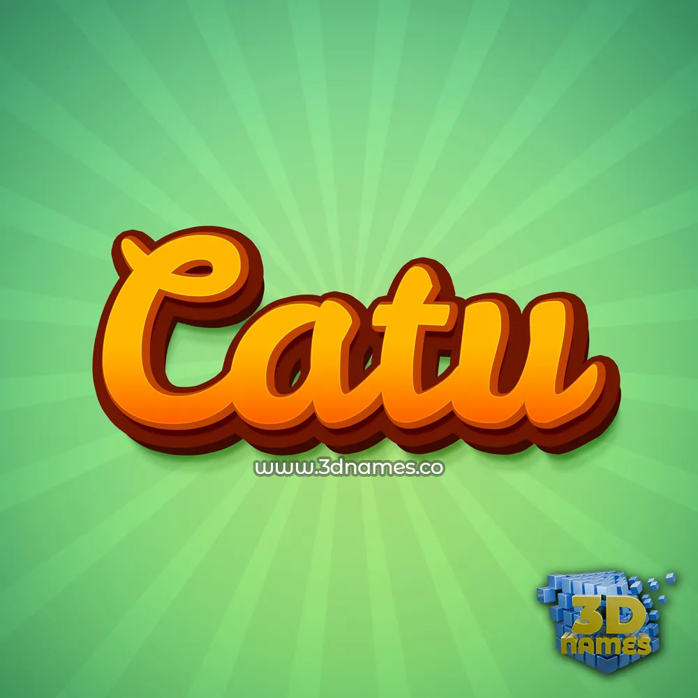 catu in Green Rays style - 3D name wallpaper