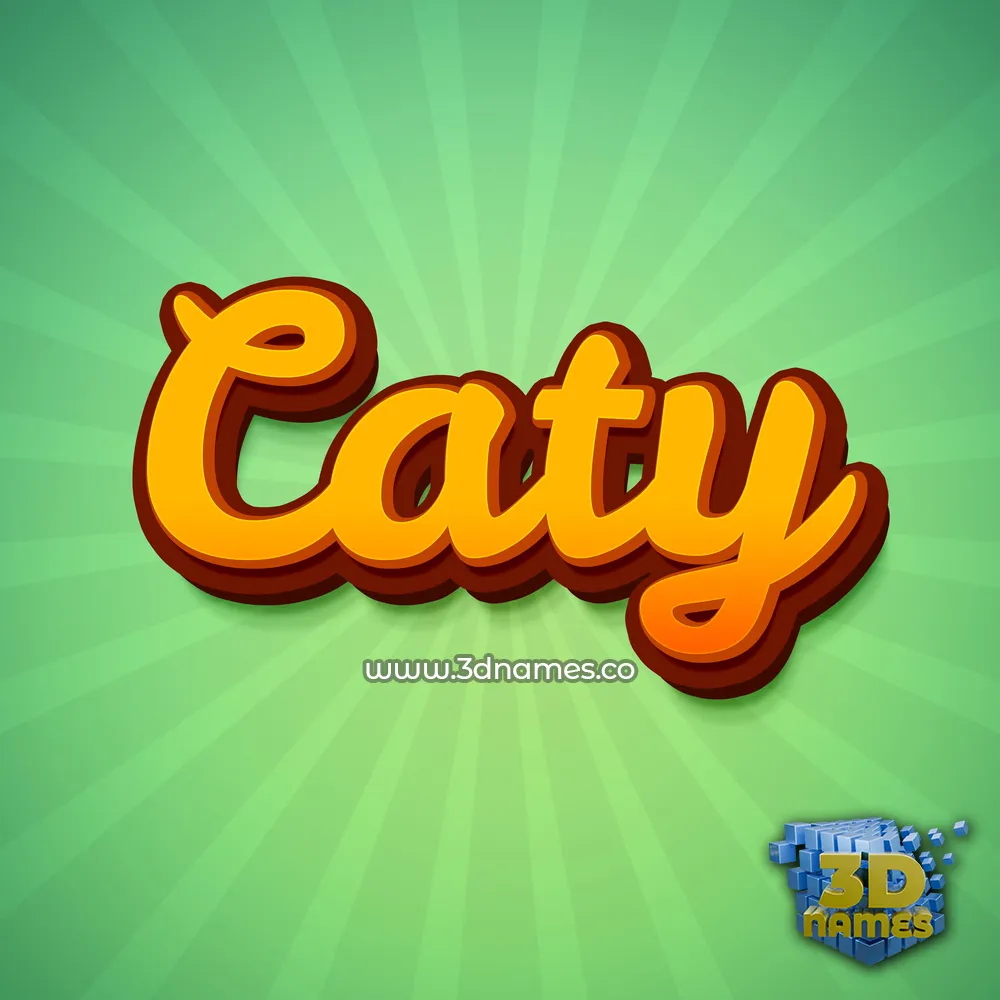 caty in Green Rays style - 3D name wallpaper
