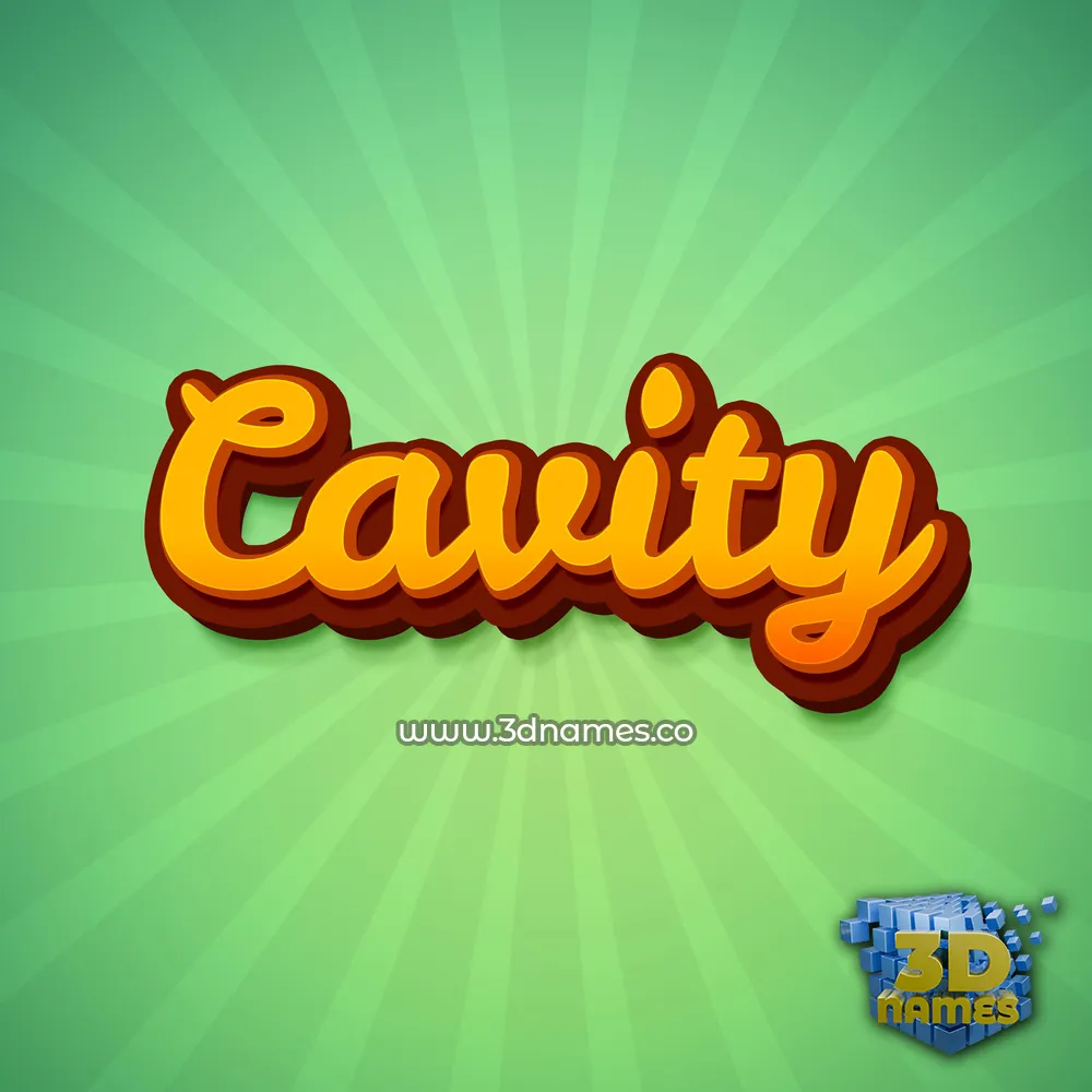 cavity in Green Rays style - 3D name wallpaper