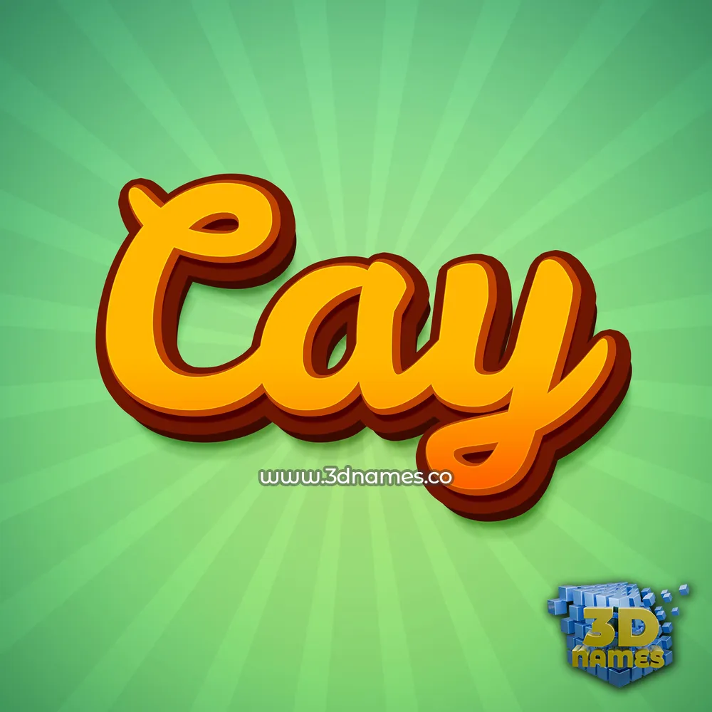 cay in Green Rays style - 3D name wallpaper