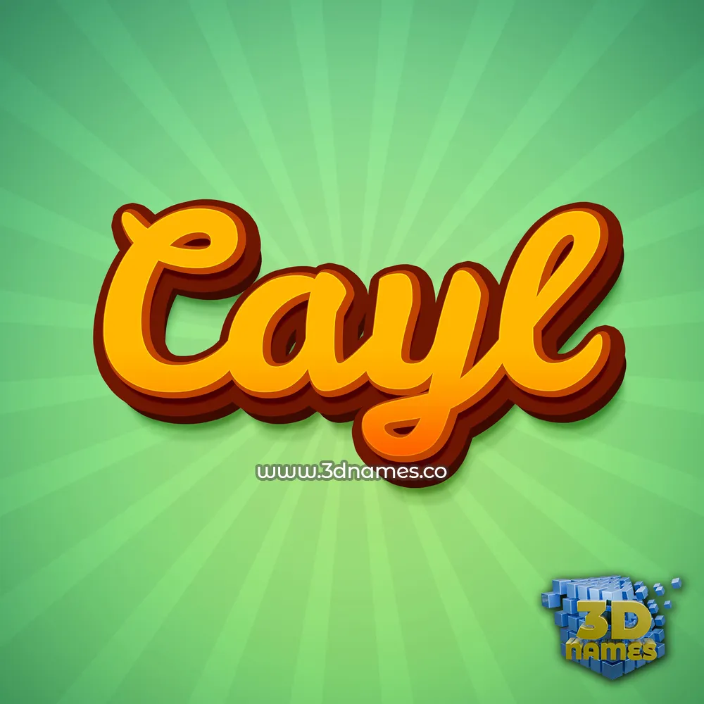 cayl in Green Rays style - 3D name wallpaper