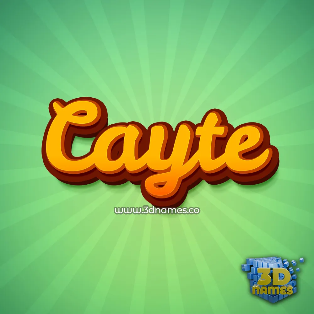 cayte in Green Rays style - 3D name wallpaper