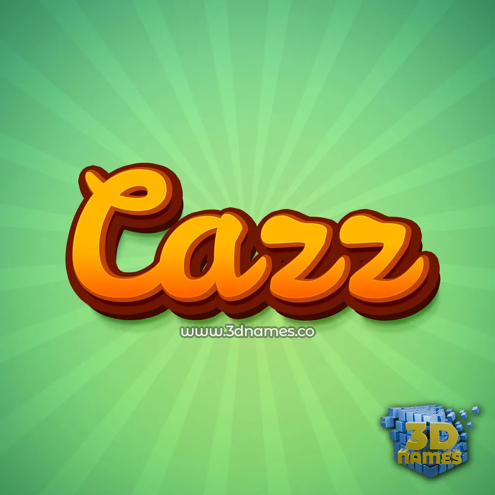 cazz in Green Rays style - 3D name wallpaper