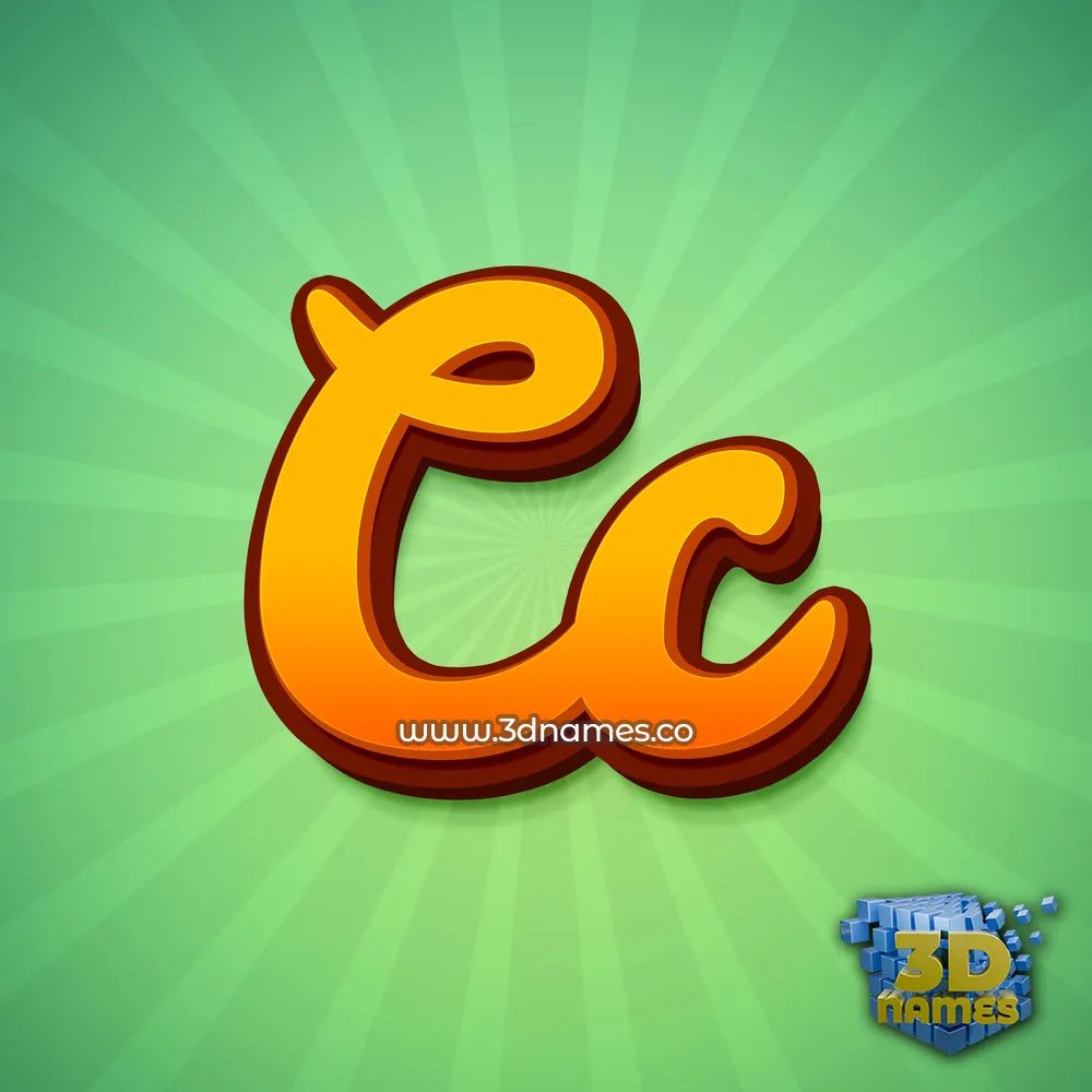 cc in Green Rays style - 3D name wallpaper