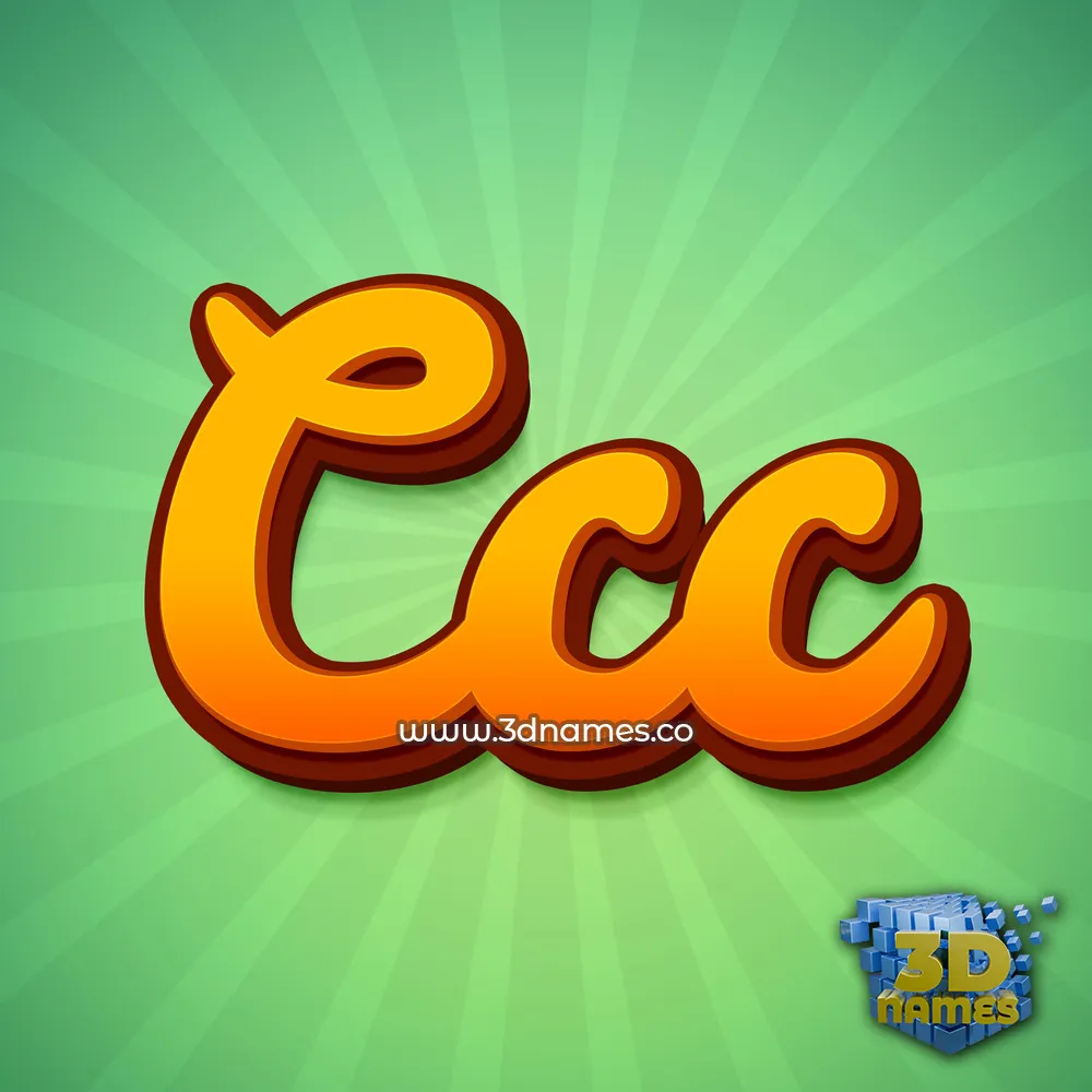 ccc in Green Rays style - 3D name wallpaper