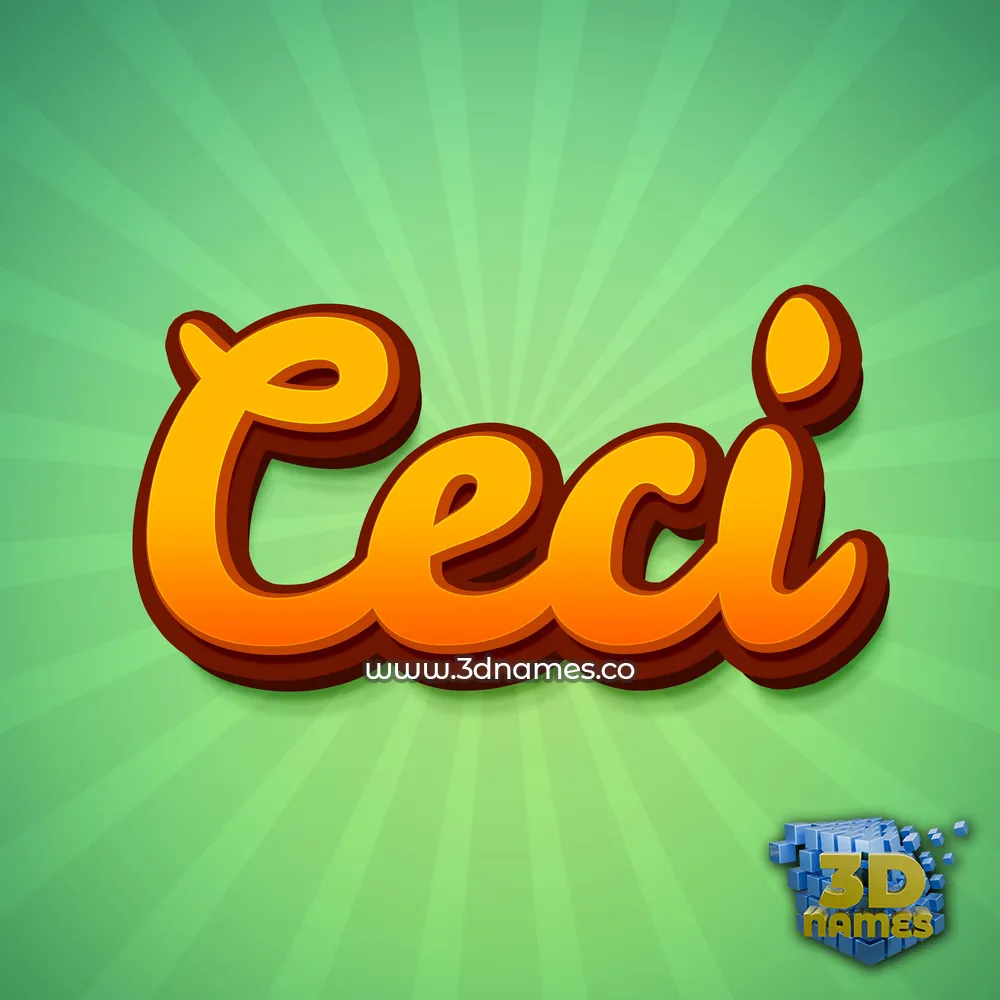 ceci in Green Rays style - 3D name wallpaper