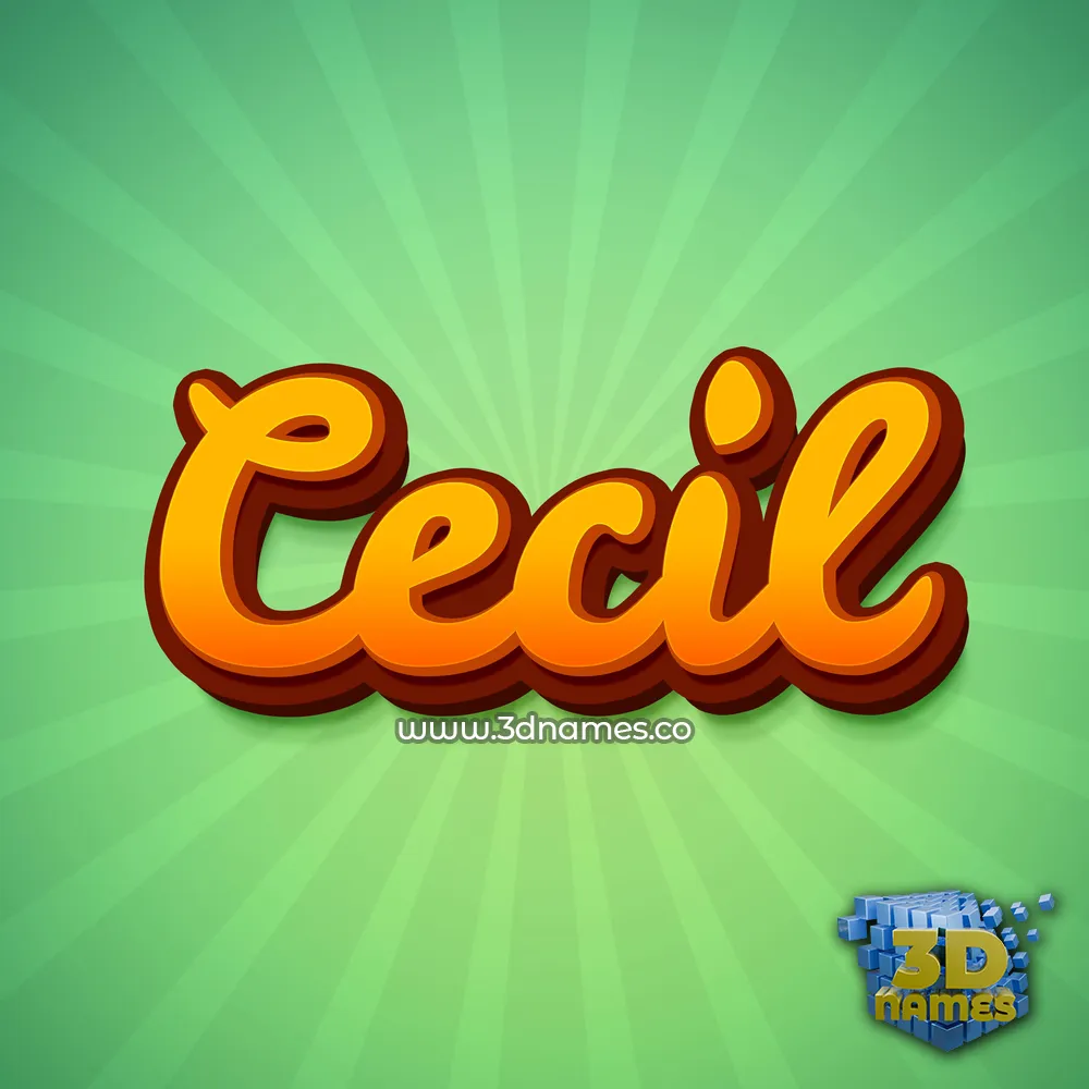 cecil in Green Rays style - 3D name wallpaper