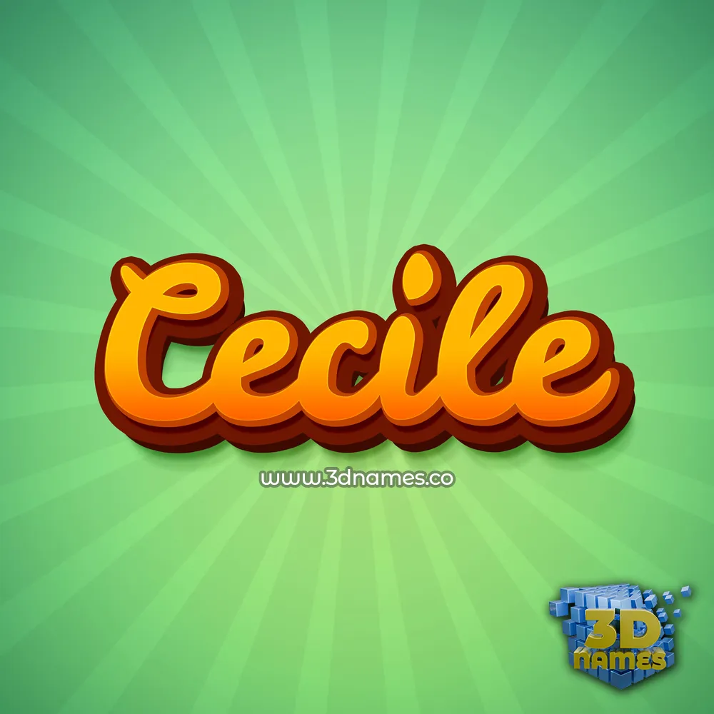 cecile in Green Rays style - 3D name wallpaper
