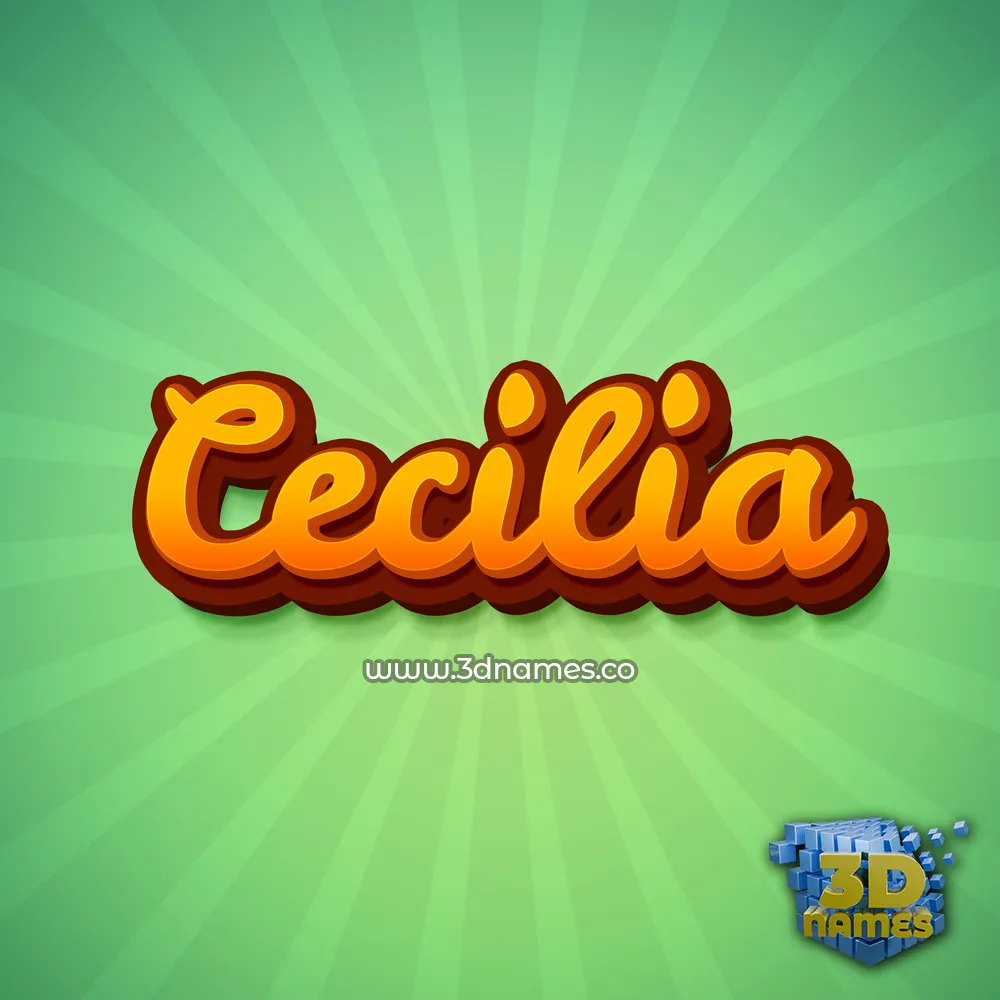 cecilia in Green Rays style - 3D name wallpaper