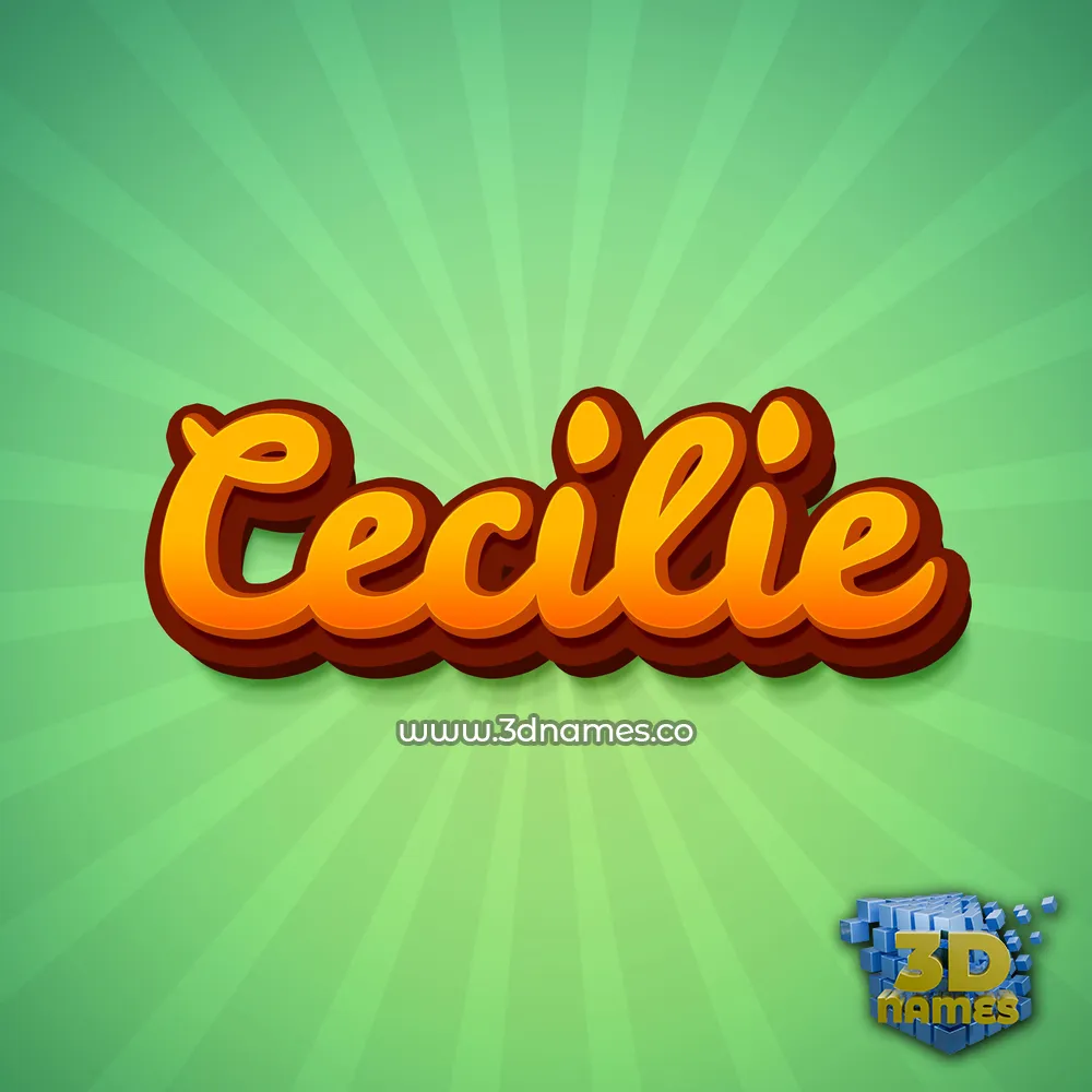 cecilie in Green Rays style - 3D name wallpaper