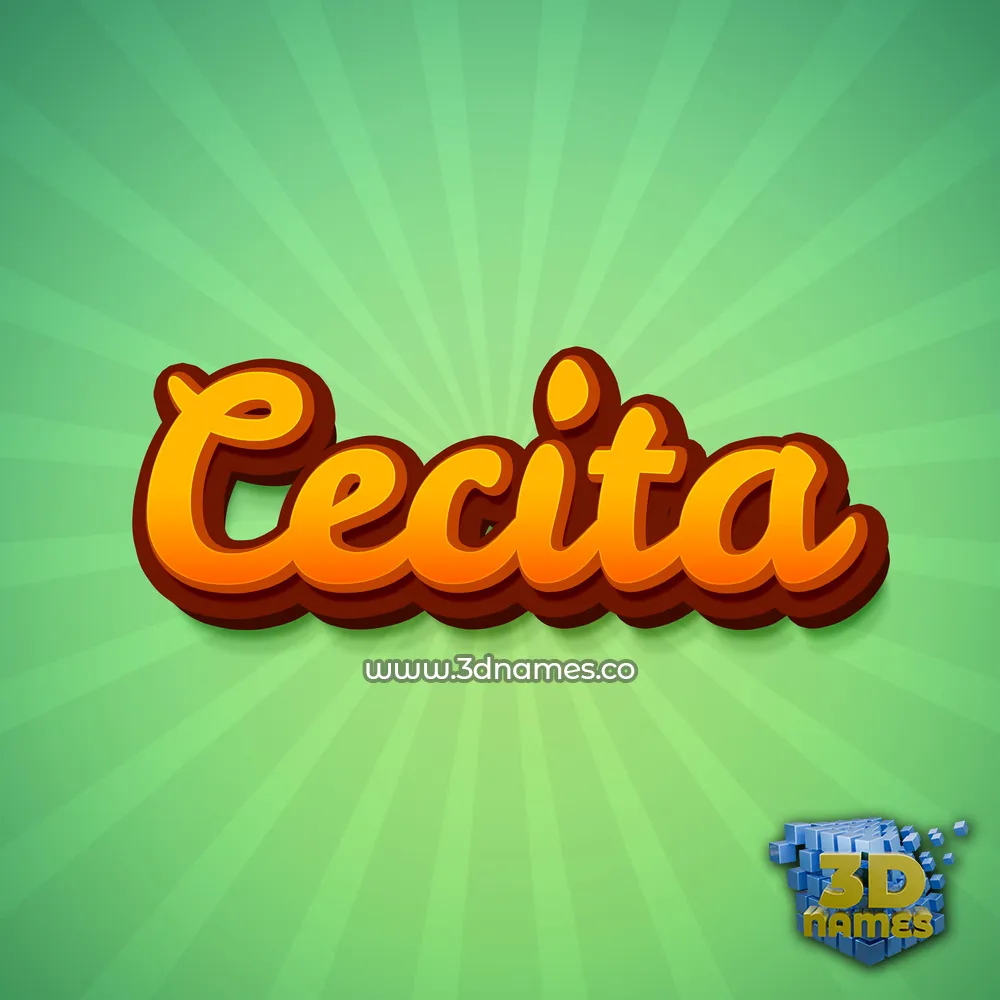 cecita in Green Rays style - 3D name wallpaper