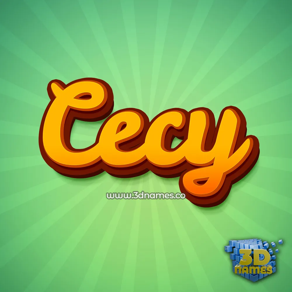 cecy in Green Rays style - 3D name wallpaper