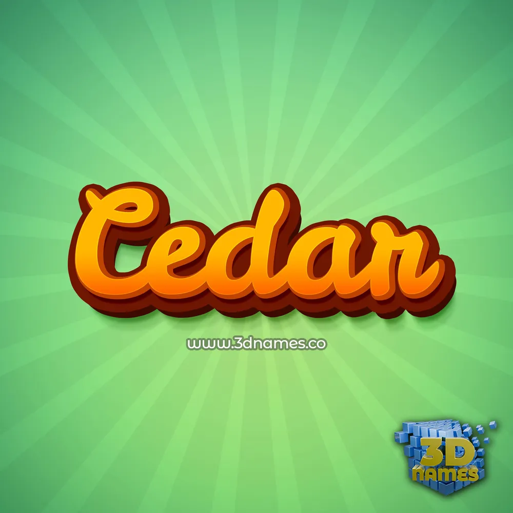 cedar in Green Rays style - 3D name wallpaper