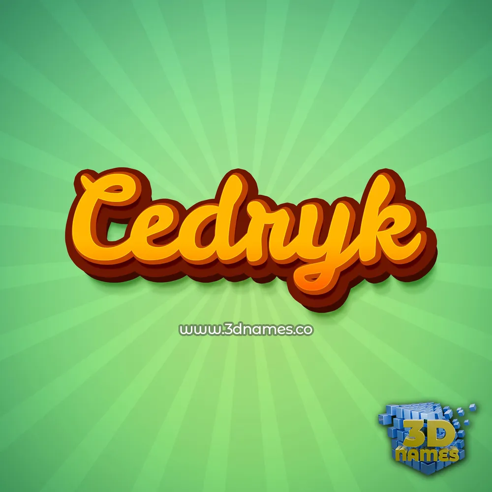 cedryk in Green Rays style - 3D name wallpaper