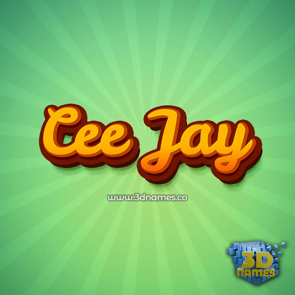 cee jay in Green Rays style - 3D name wallpaper