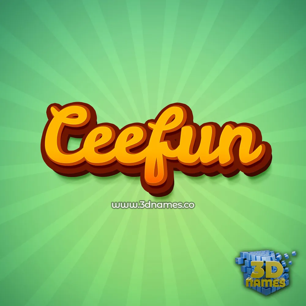 ceefun in Green Rays style - 3D name wallpaper
