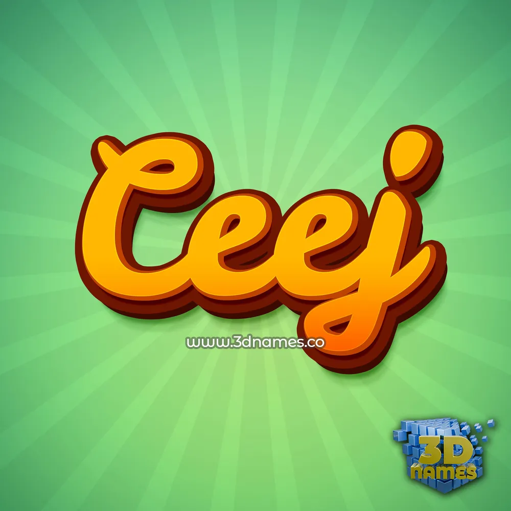 ceej in Green Rays style - 3D name wallpaper