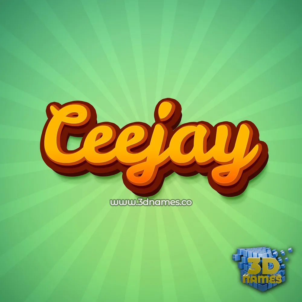 ceejay in Green Rays style - 3D name wallpaper