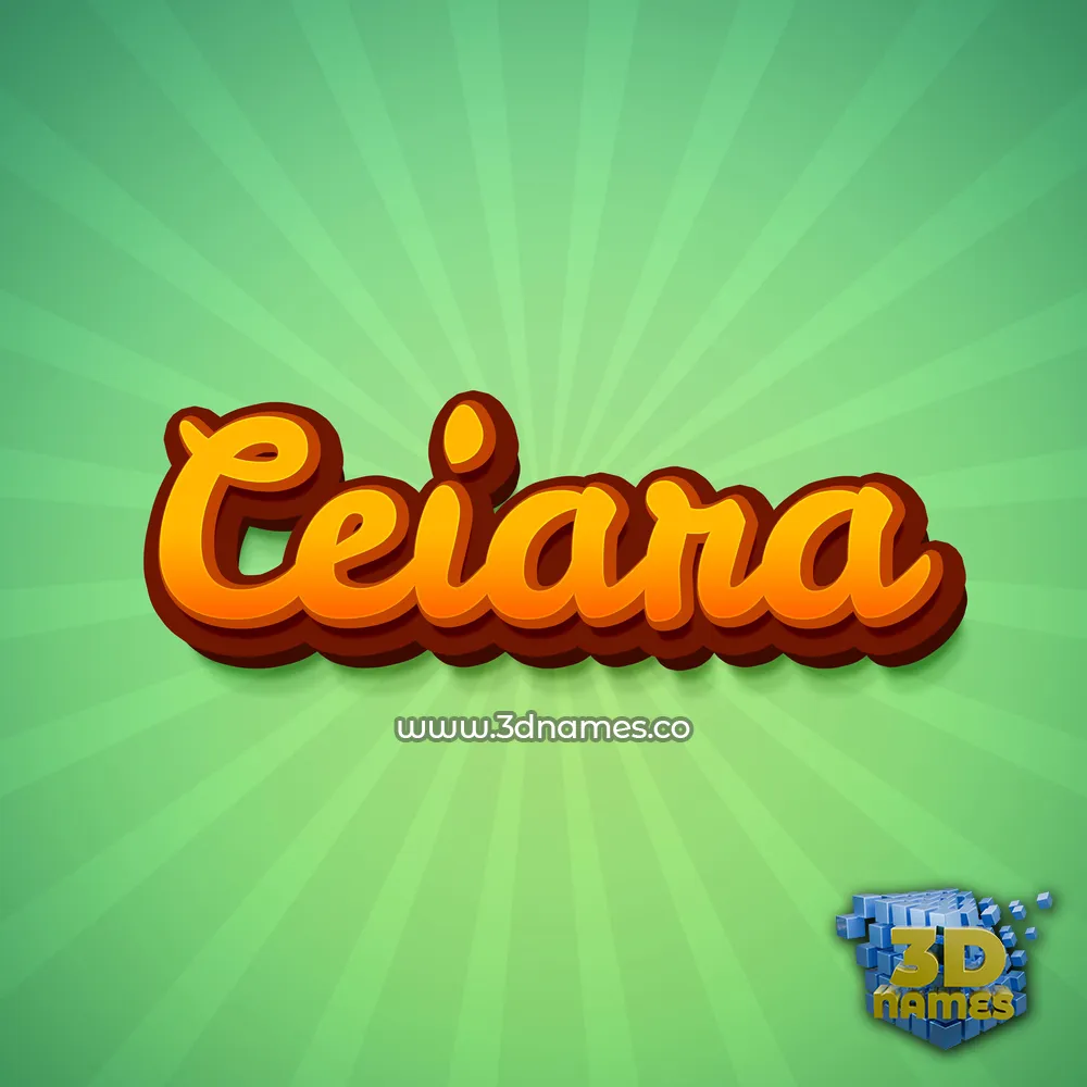 ceiara in Green Rays style - 3D name wallpaper