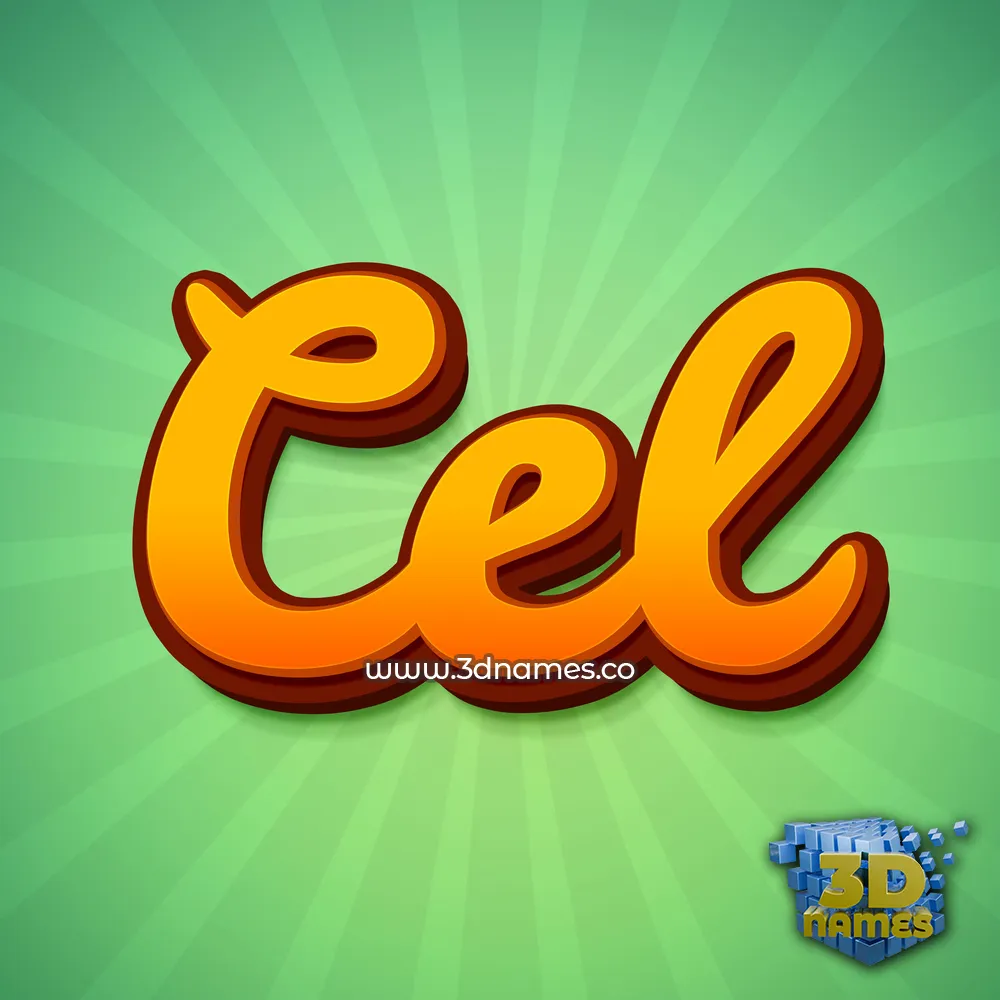 cel in Green Rays style - 3D name wallpaper