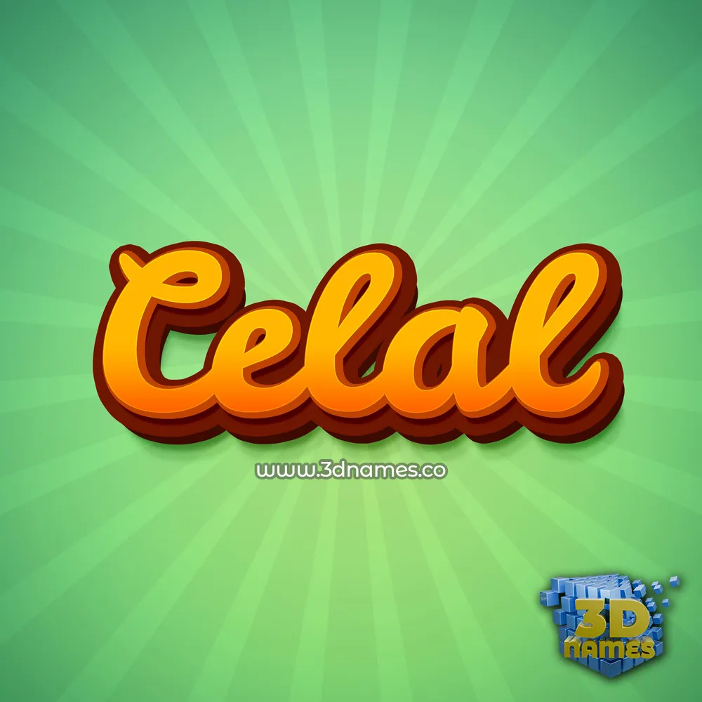 celal in Green Rays style - 3D name wallpaper