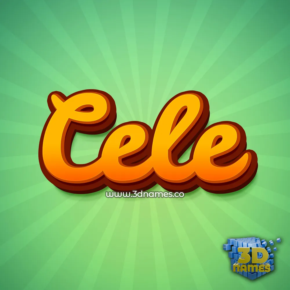 cele in Green Rays style - 3D name wallpaper