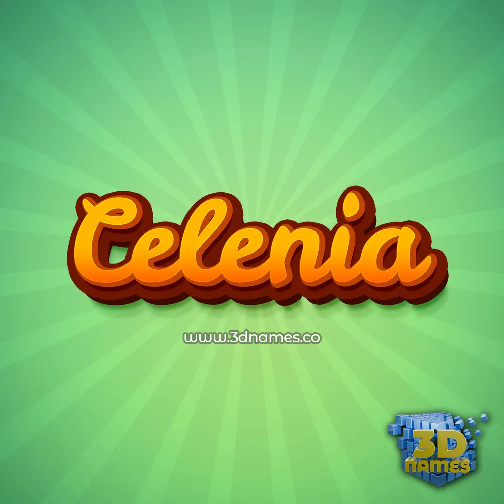 celenia in Green Rays style - 3D name wallpaper