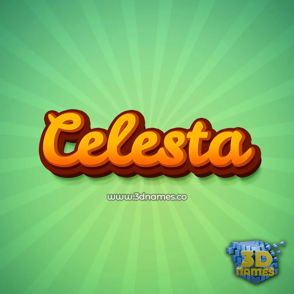 celesta in Green Rays style - 3D name wallpaper